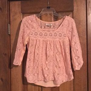 American Eagle Laced Pink Top